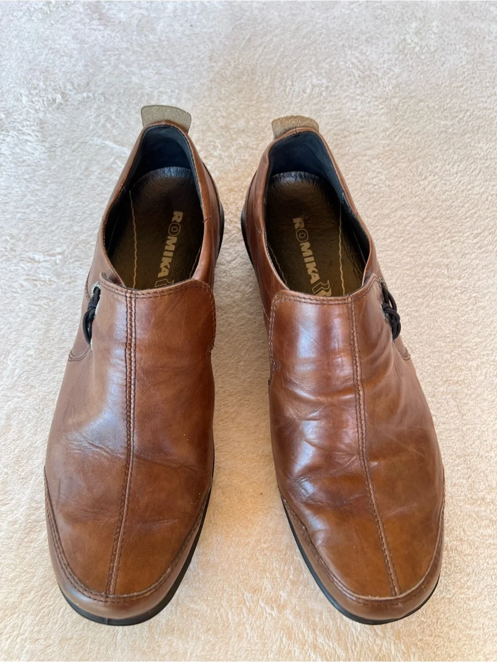 Romika Citylight Brown Leather Comfort Slip-On Loafers EU 39 US 8.5